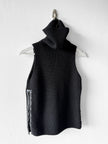 GUCCI by TOM FORD - F/W 2003 CHUNKY KNIT VEST TOP WITH LEATHER TRIMMED SIDE SLITS AND HOOK DETAILS