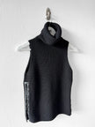 GUCCI by TOM FORD - F/W 2003 CHUNKY KNIT VEST TOP WITH LEATHER TRIMMED SIDE SLITS AND HOOK DETAILS