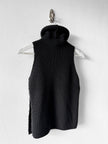 GUCCI by TOM FORD - F/W 2003 CHUNKY KNIT VEST TOP WITH LEATHER TRIMMED SIDE SLITS AND HOOK DETAILS