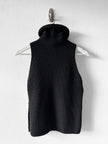 GUCCI by TOM FORD - F/W 2003 CHUNKY KNIT VEST TOP WITH LEATHER TRIMMED SIDE SLITS AND HOOK DETAILS