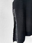 GUCCI by TOM FORD - F/W 2003 CHUNKY KNIT VEST TOP WITH LEATHER TRIMMED SIDE SLITS AND HOOK DETAILS