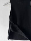 GUCCI by TOM FORD - F/W 2003 CHUNKY KNIT VEST TOP WITH LEATHER TRIMMED SIDE SLITS AND HOOK DETAILS