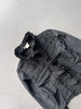 1980s BLACK PLEATED RUFFLED HIGH-COLLAR SHIRT