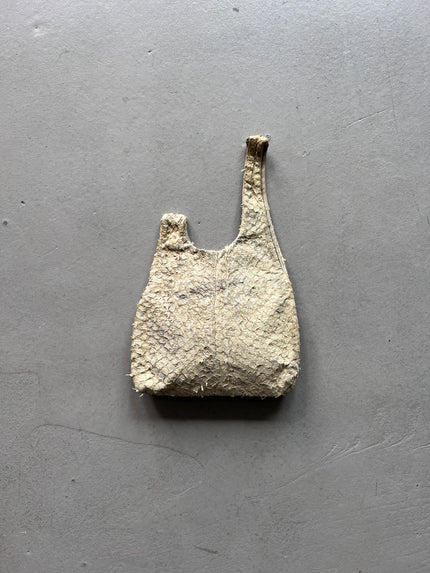 HELMUT LANG - 2001 NORWEGIAN FISH LEATHER PULL TROUGH POUCH BAG