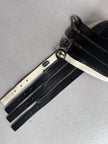 JOHN RICHMOND 1983 ARCHIVE TRIPLE-ZIP BUCKLED LEATHER BELT SAMPLE