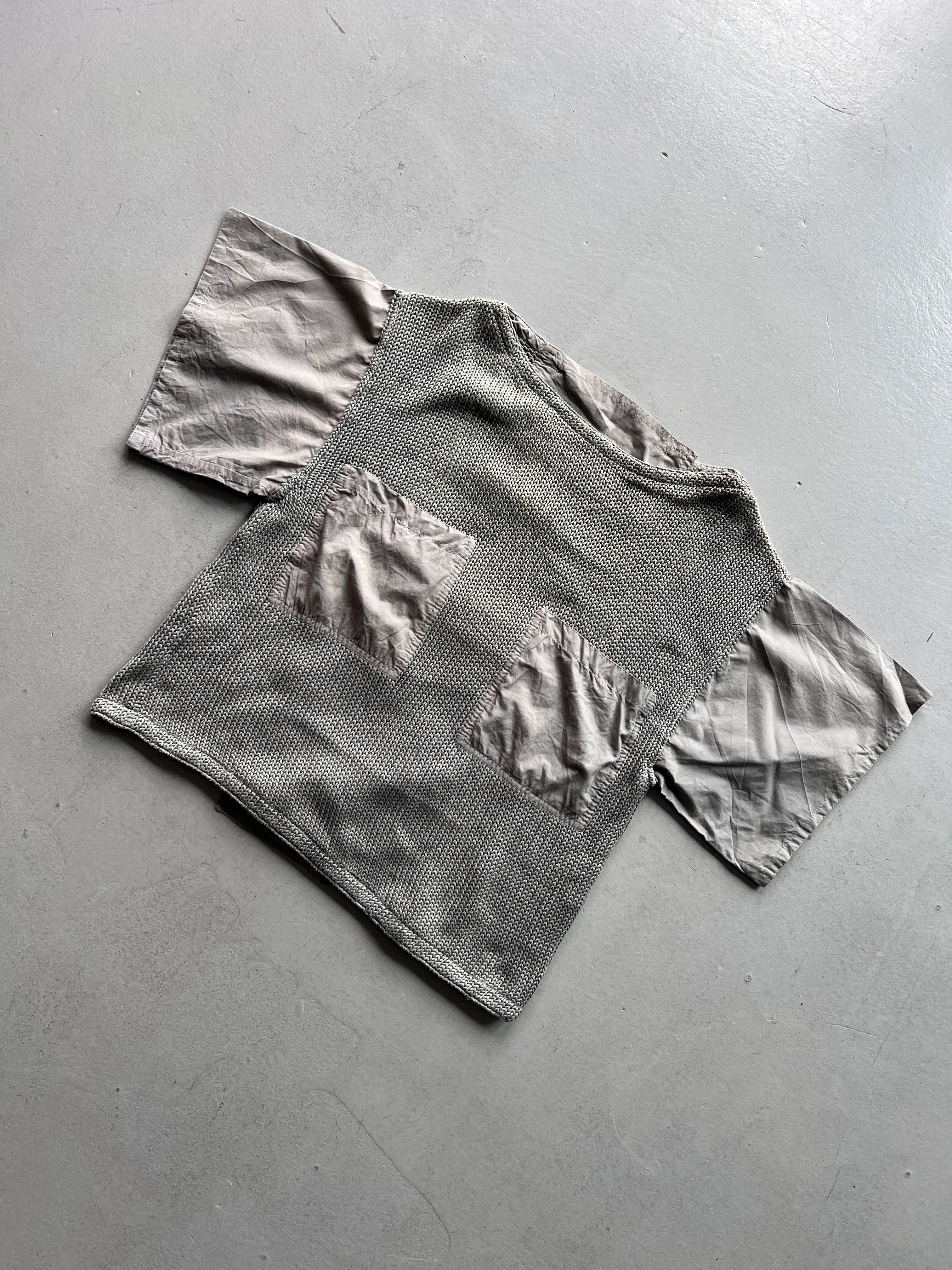 ICEBERG BY JC DE CASTELBAJAC 1980s HYBRID KNIT NYLON T-SHIRT