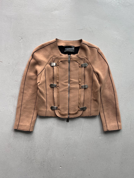 EMPORIO ARMANI - LATE 1990s WOOL JACKET WITH METAL HOOK