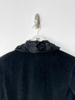 COMME DES GARÇONS - 1990s VELVET BLAZER WITH FLORAL APPLIQUÉ COLLAR