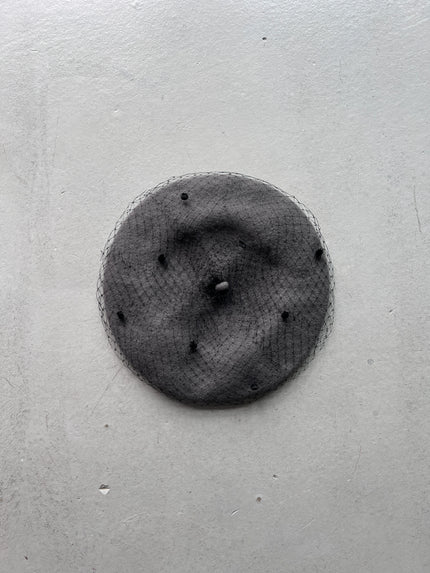 EMPORIO ARMANI - 2000s BERET WITH DOT VEIL NETTING