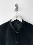 COMME DES GARÇONS - 1990s VELVET BLAZER WITH FLORAL APPLIQUÉ COLLAR