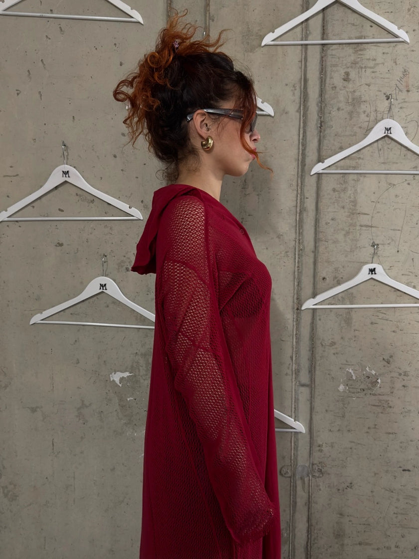 ISSEY MIYAKE - 2000s MESH KNIT LONG CARDIGAN