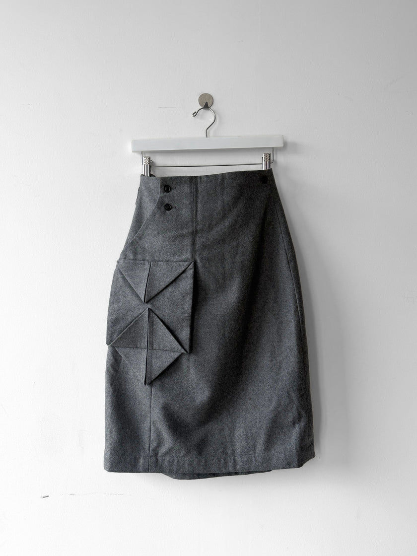 YOHJI YAMAMOTO 1990s WOOL SKIRT