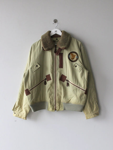 EMPORIO ARMANI F/W 1988-1989 SHEARLING COLLAR AVIATOR BOMBER JACKET