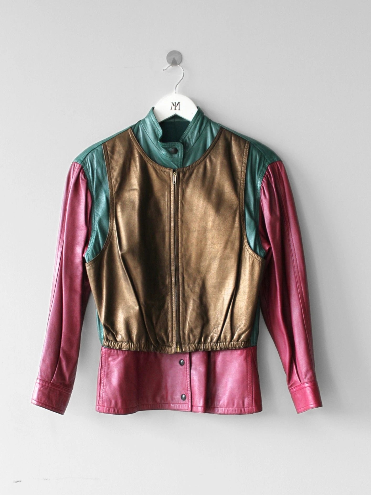 GIORGIO ARMANI – early 1980s COLOUR BLOCK LEATHER JACKET