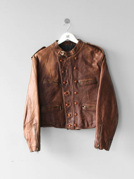 EMPORIO ARMANI 1990s  DOUBLE BREASTED LEATHER JACKET