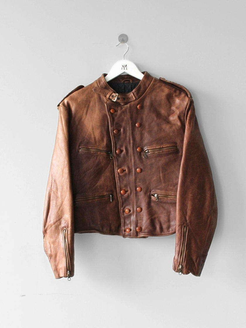 EMPORIO ARMANI 1990s  DOUBLE BREASTED LEATHER JACKET