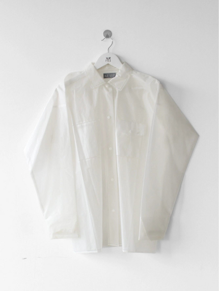 ARMANI JEANS 2000s  SEMI TRANSPARENT PVC BUTTONED SHIRT