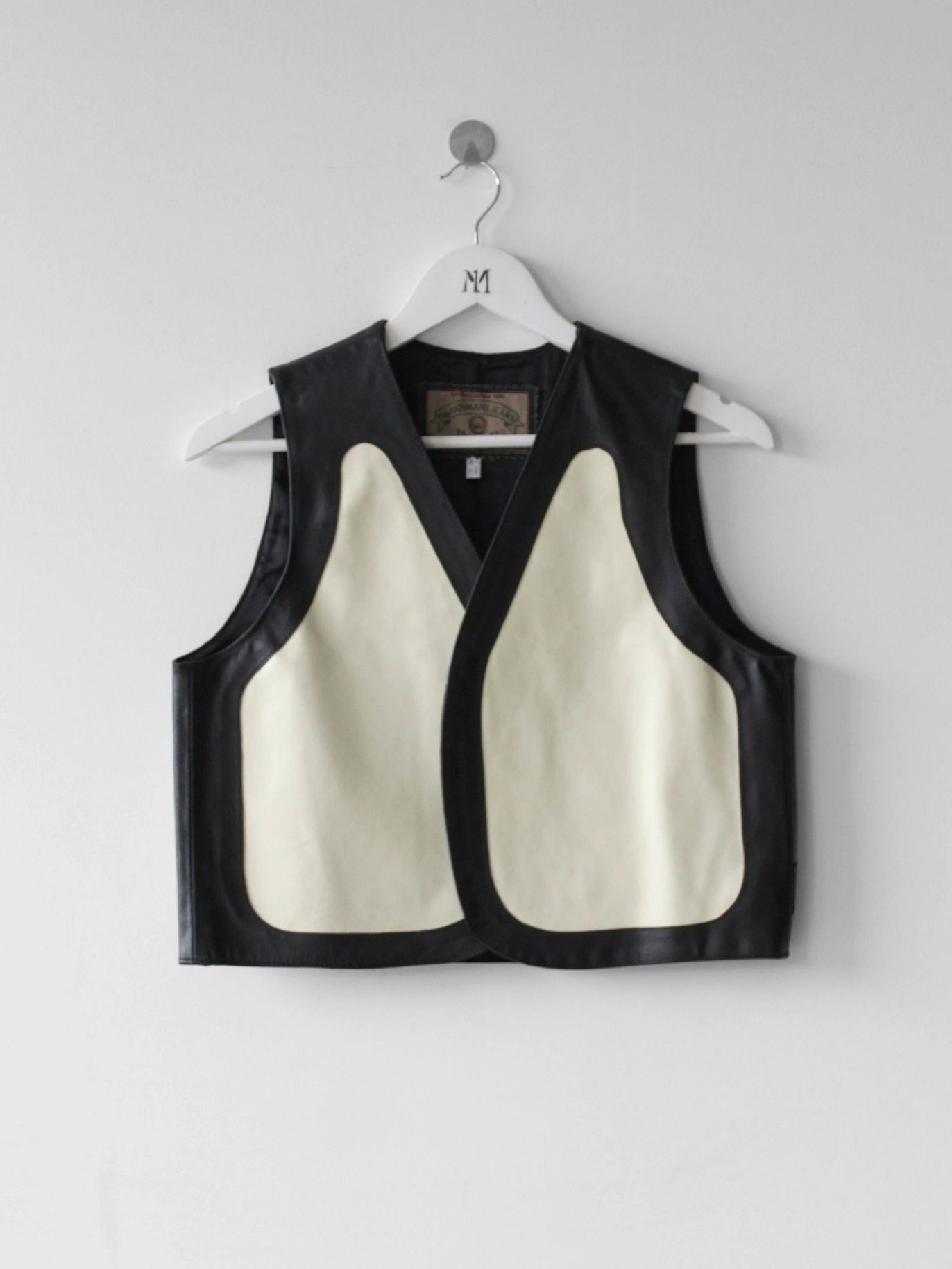 ARMANI JEANS 1980s LEATHER VEST GILET