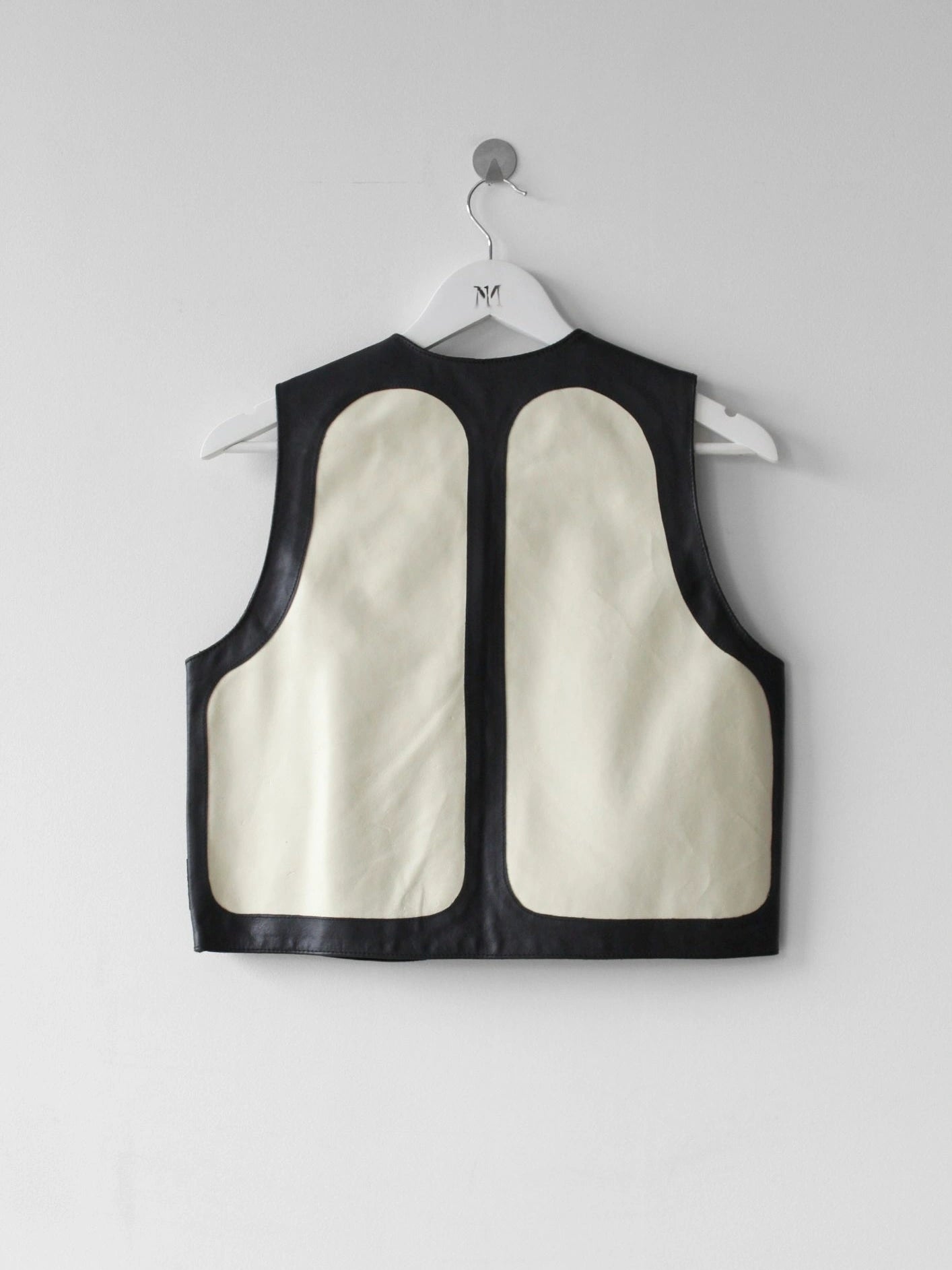 ARMANI JEANS 1980s LEATHER VEST GILET