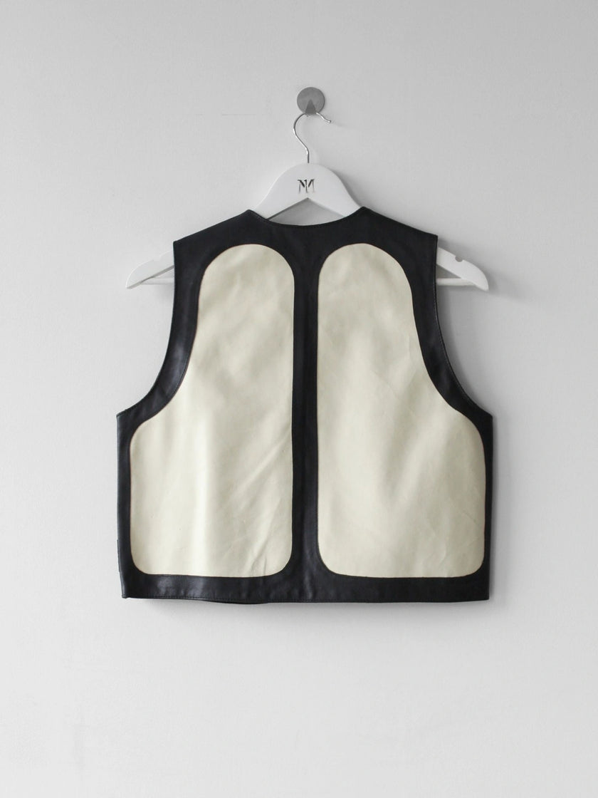 ARMANI JEANS 1980s LEATHER VEST GILET