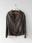 EMPORIO ARMANI 1980s BELTED AVIATIOR LEATHER JACKET