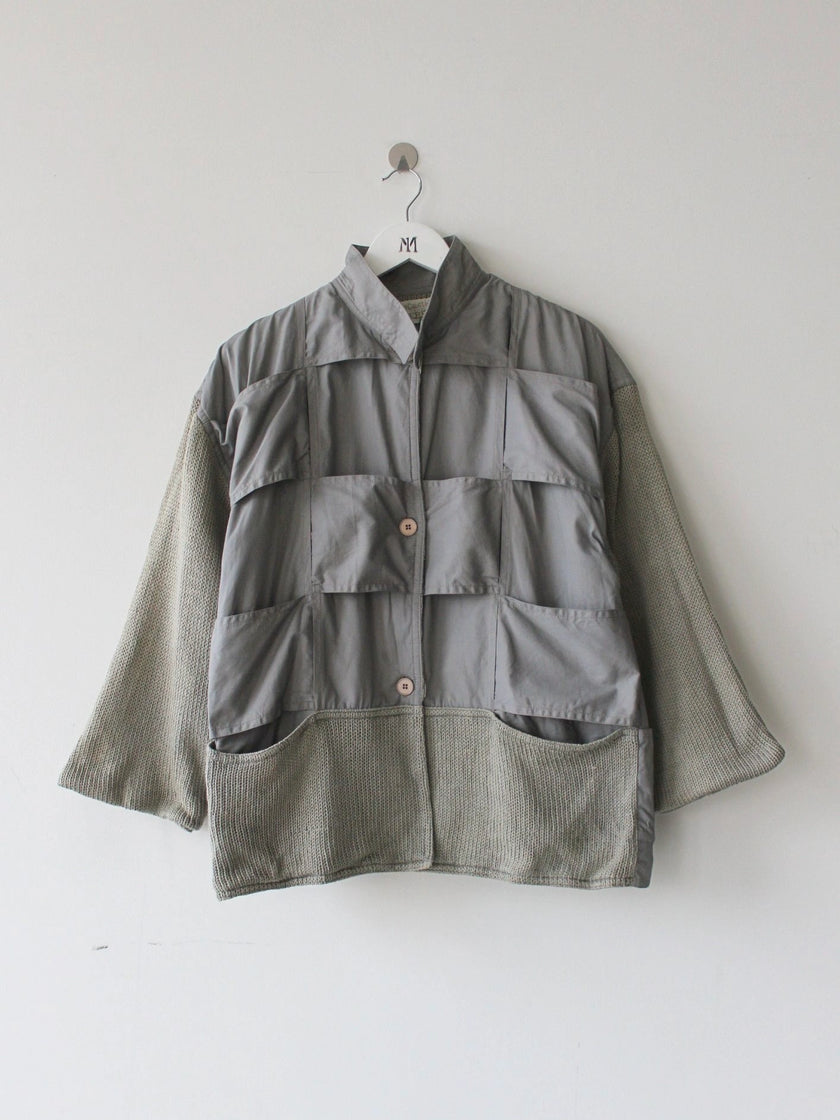 ICEBERG BY JC DE CASTELBAJAC 1980s HYBRID KNIT NYLON JACKET