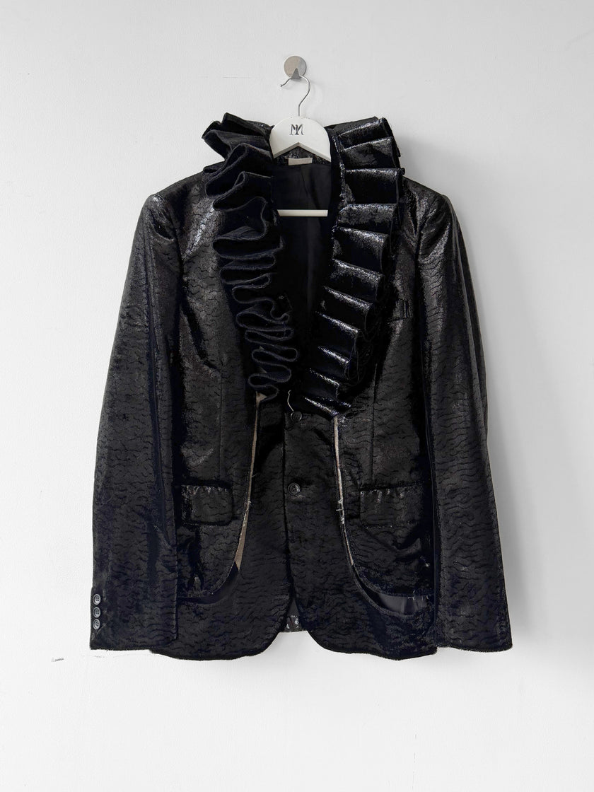 COMME DES GARÇONS HOMME 2024 RUFFLED COLLAR BLAZER