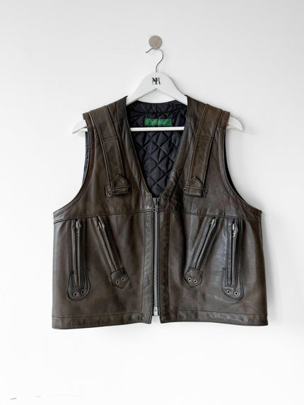 535 POUR LES HOMMES 1990s LEATHER GILET
