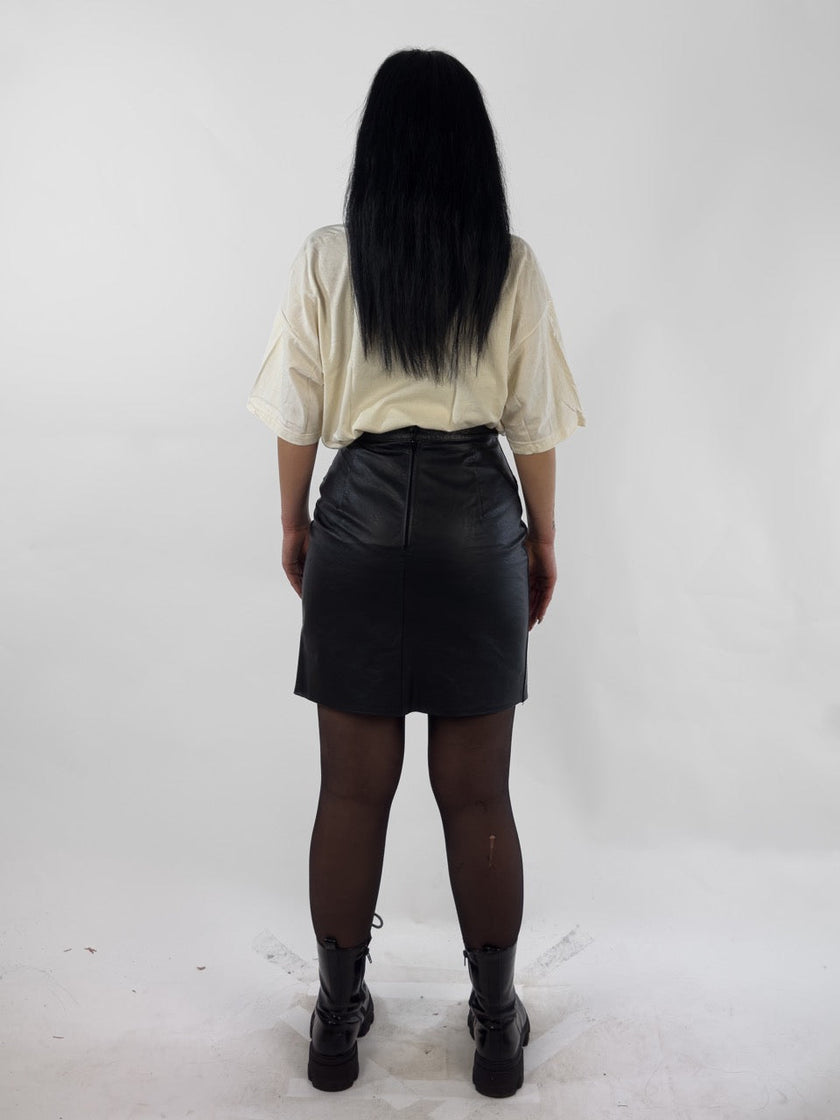 1990s HIGH WAIST LEATHER SKIRT