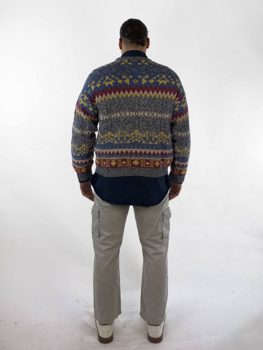 1990s GEOMETRIC JACQUARD JUMPER