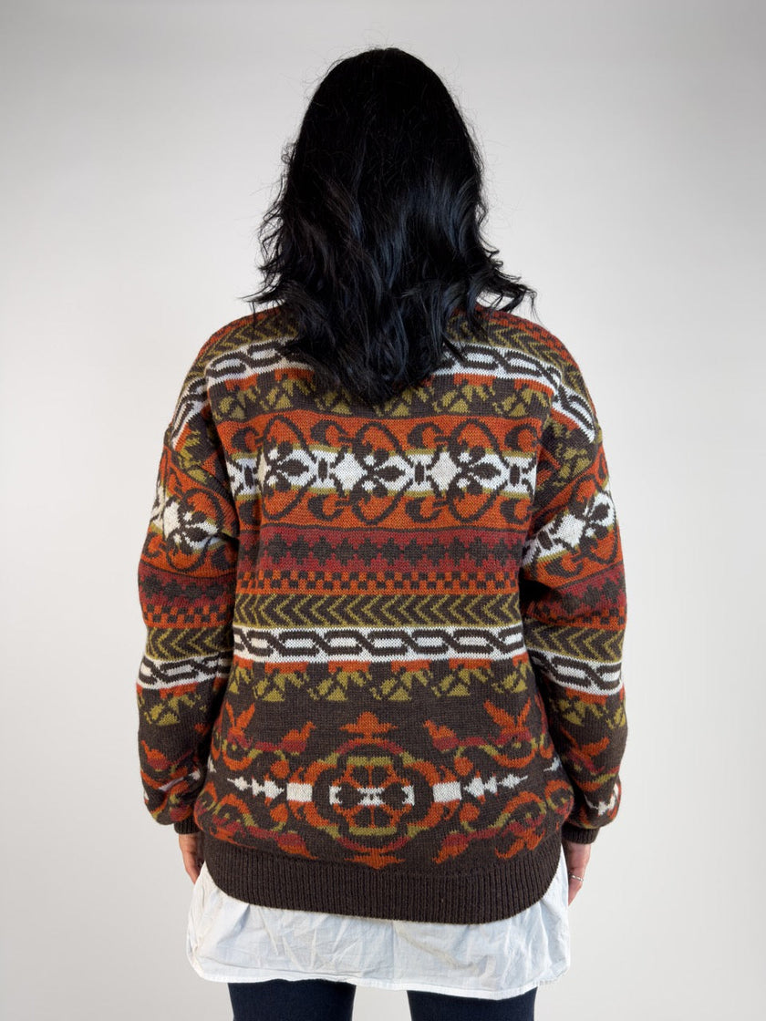 1980s V NECK KNIT JUMPER