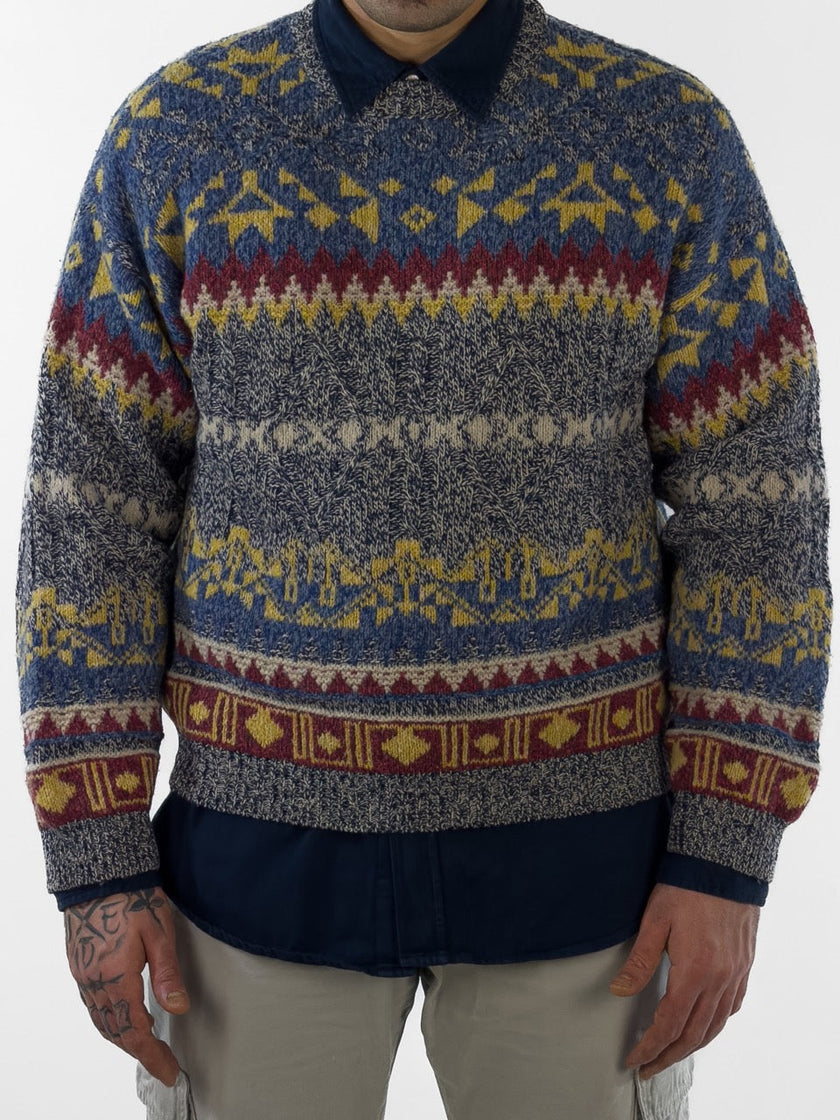 1990s GEOMETRIC JACQUARD JUMPER