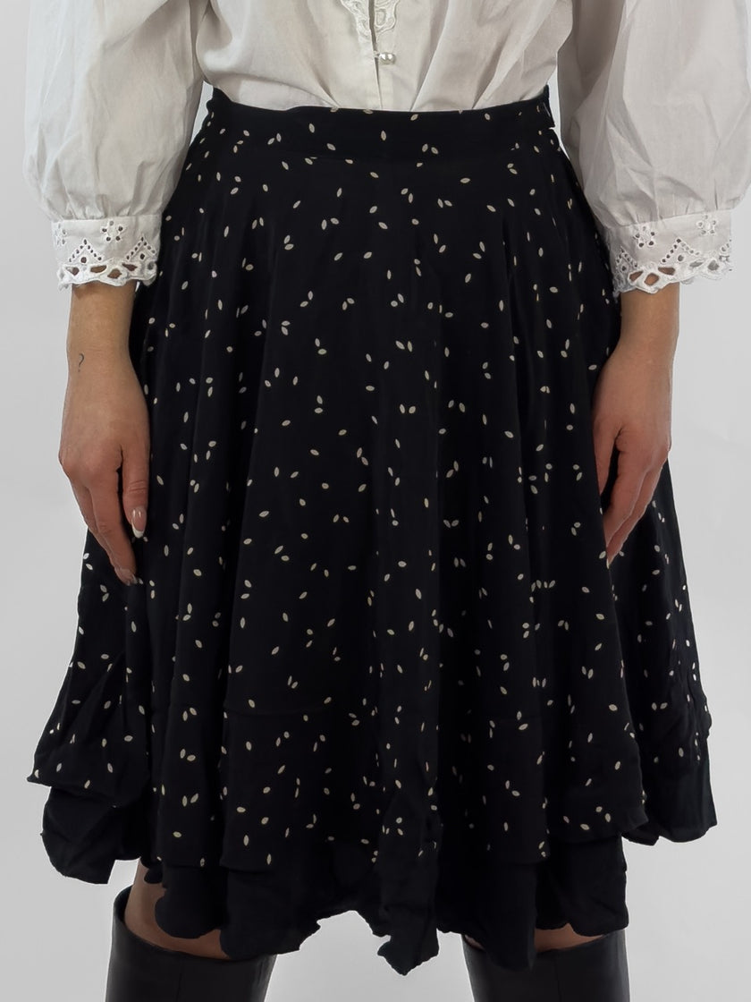 MAX MARA - 1980s SILK PLEATED SKIRT