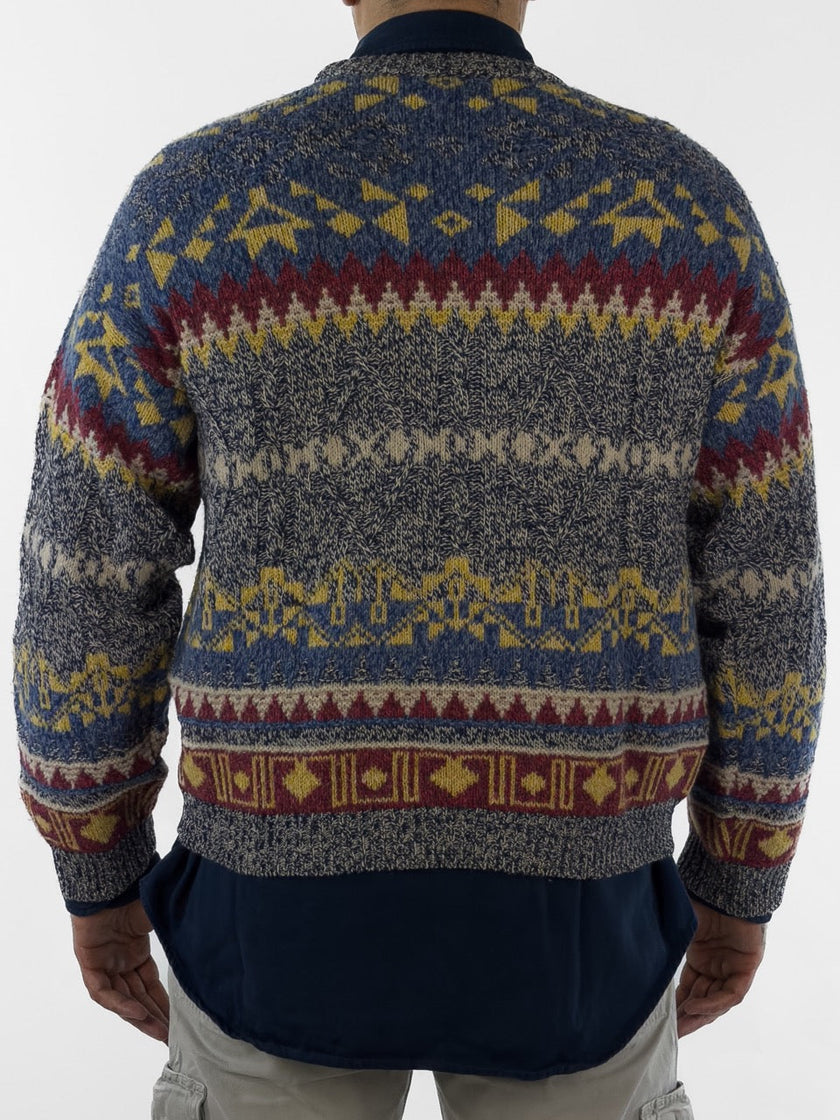 1990s GEOMETRIC JACQUARD JUMPER