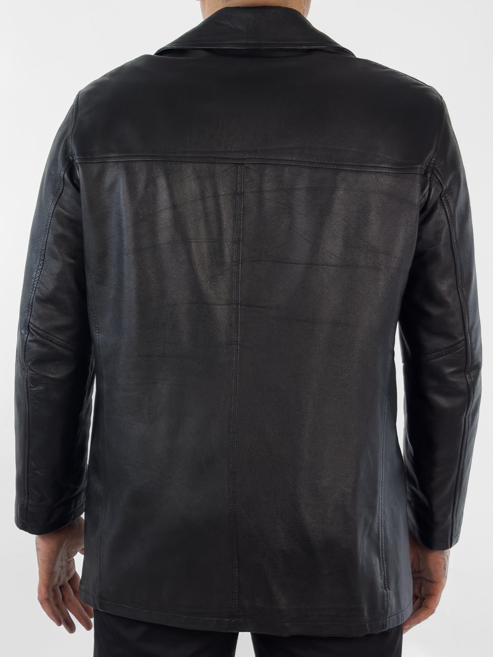 1990s STRAIGHT FIT BLACK LEATHER JACKET