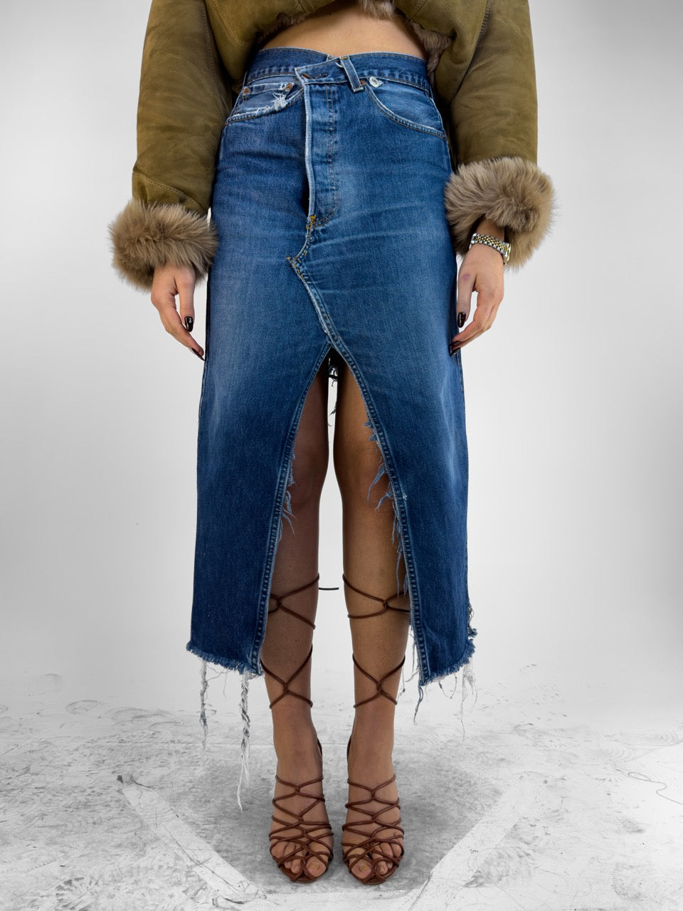 REWORKED - HIGHWAIST DENIM SKIRT