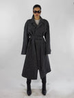 1980s SALT & PEPPER BELTED COAT