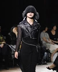 JUNYA WATANABE A/W 2007 ASYMMETRICAL LACE DRESS WITH BIKER JACKET