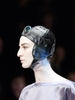 GIORGIO ARMANI 1990s HELMET INSPIRED LEATHER HAT