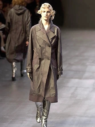 ISSEY MIYAKE - F/W 2002 METALLIC DOUBLE BREATSED TRENCH COAT
