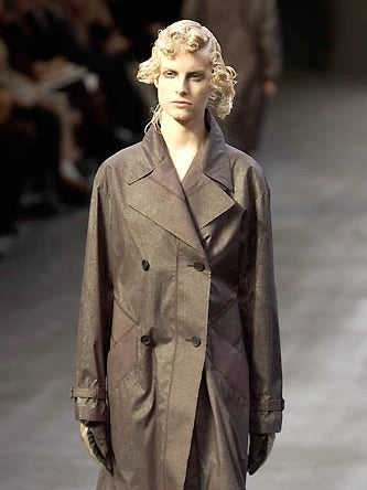 ISSEY MIYAKE - F/W 2002 METALLIC DOUBLE BREATSED TRENCH COAT