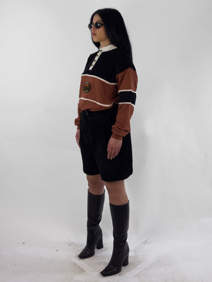 1990s PLEATED LEATHER BERMUDA SHORTS