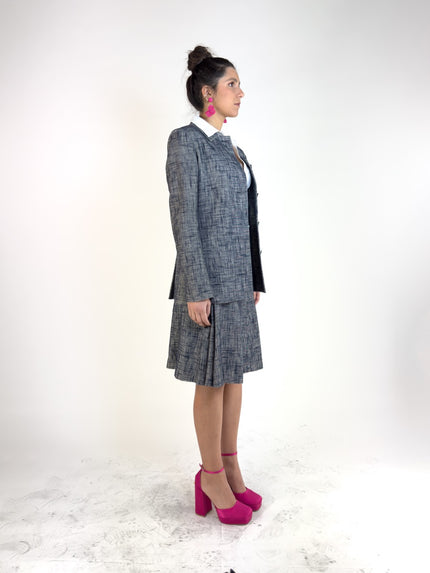 SALVATORE FERRAGAMO - 1980s TWEED SKIRT SUIT