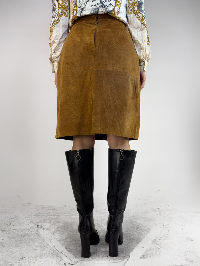 SUEDE PENCIL SKIRT
