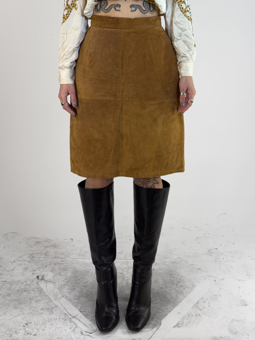 SUEDE PENCIL SKIRT